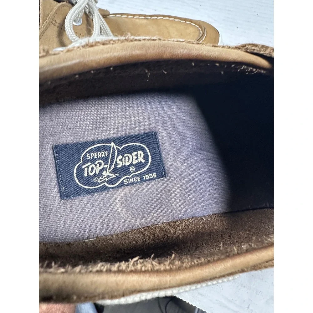 Sperry Top-Sider Mens 11M Tan Leather Boat Shoes Moc Toe Loafers 0884130 D3-CH17